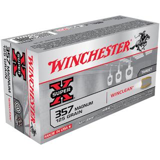 Winchester Ammo WC3571 Super X  357 Mag 125 gr Winclean Brass Enclosed Base 50 Per Box/ 10 Case